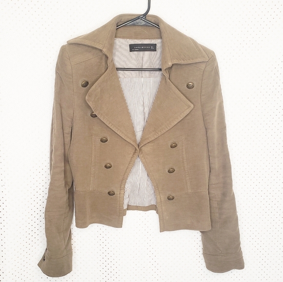 Zara Jackets & Blazers - Zara Military Blazer Olive Green Open Front